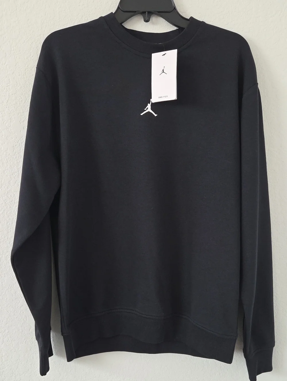 Mens Jordan Crewneck Sweatshirt Black Dri-fit New Basketball Shirt Active